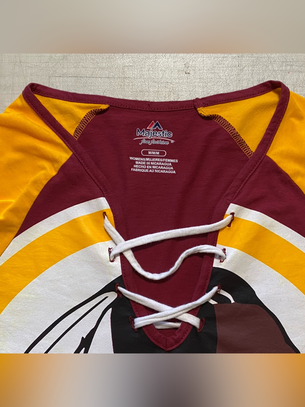 Washington Redskins Reds women’s Lace-Up Long Sleeve Team Shirt - Picture 4 of 14